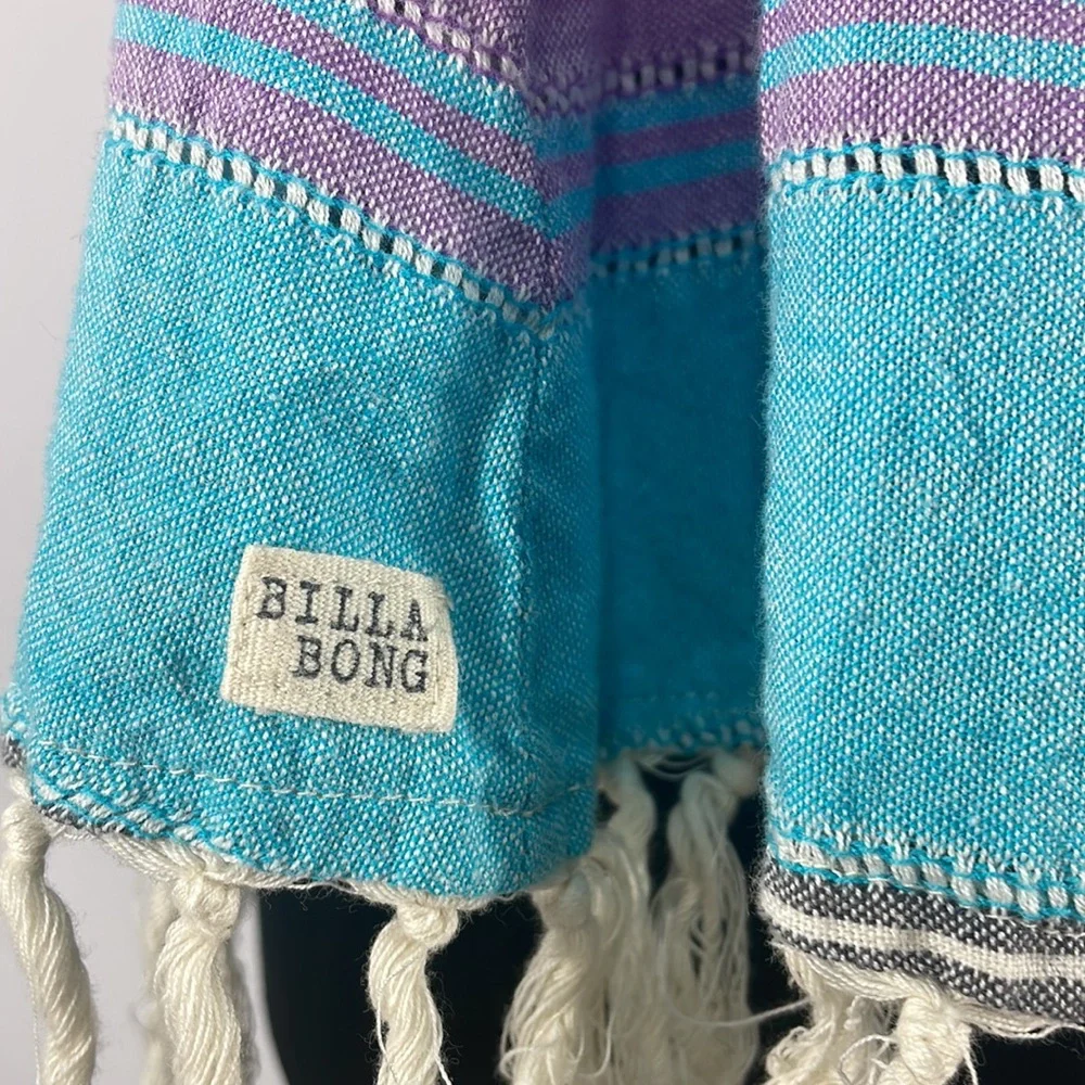 Billabong Multi colored stripped cotton fringe tank top,XS - Picture 3 of 9